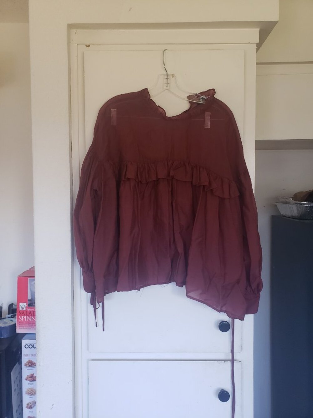Zara Ruffled Rust Blouse Size Small